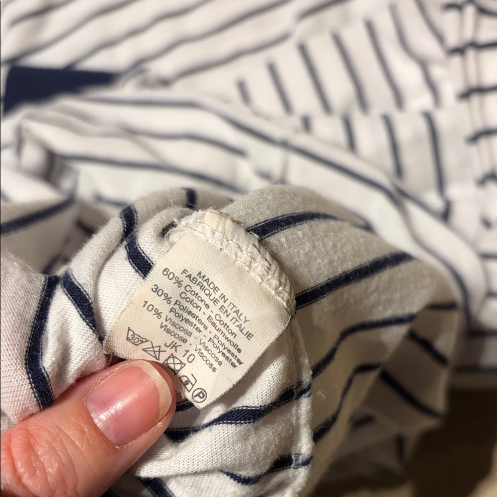 Brandy Melville Striped Navy Long Sleeve Shirt OS - Picture 3 of 3